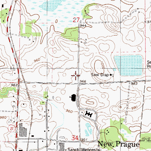 Topographic Map of New Prague Primary Elementary School, MN