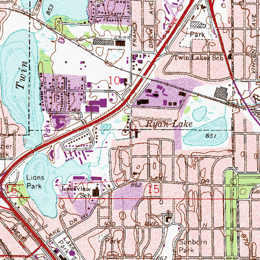 Topographic Map of Northbrook Christian Academy, MN
