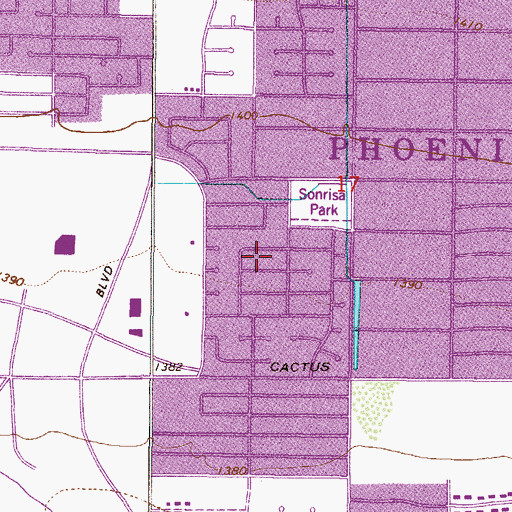 Topographic Map of Cobblestone Square, AZ