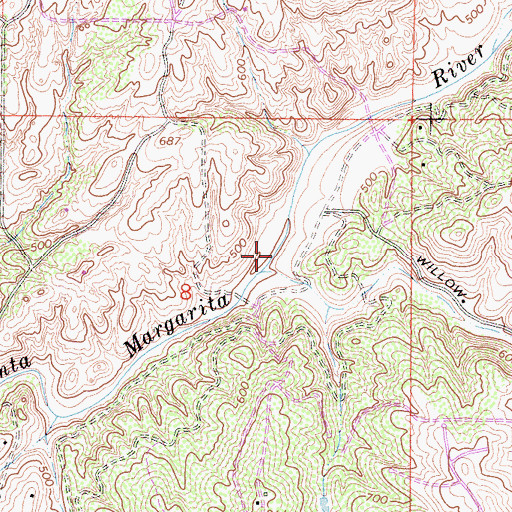 Topographic Map of Rainbow Creek, CA