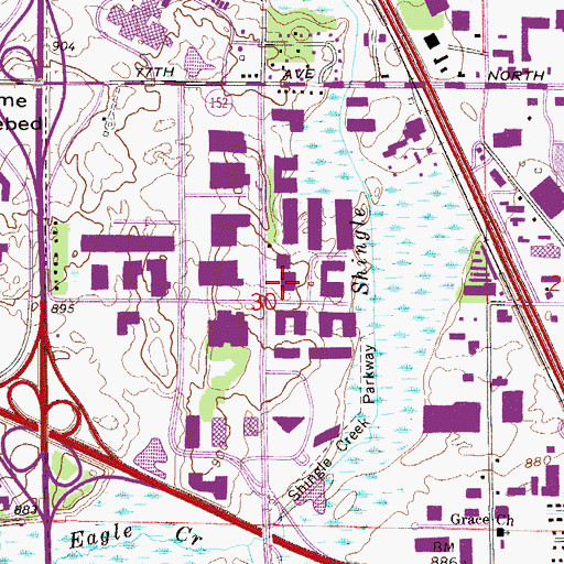 Topographic Map of Osseo Area Learning Center, MN