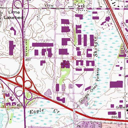 Topographic Map of Osseo Junior High School, MN