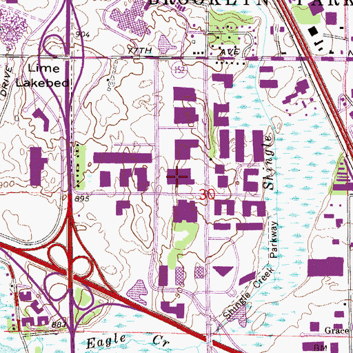 Topographic Map of Osseo Senior High School, MN