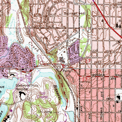 Topographic Map of Park View Montessori Elementary School, MN