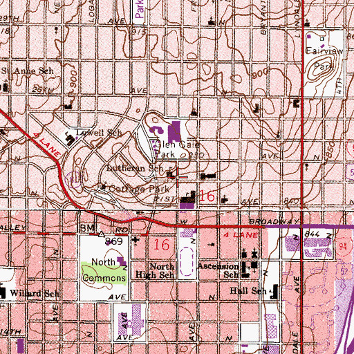 Topographic Map of Prairie Seeds Academy, MN