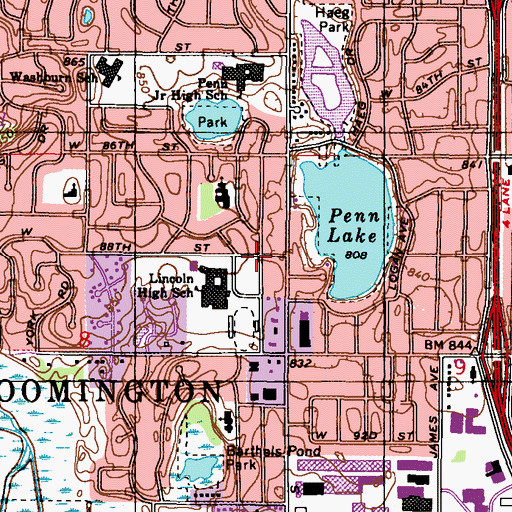 Topographic Map of Ramalynn Montessori Academy, MN
