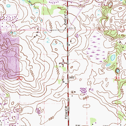 Topographic Map of Red Rock Elementary School, MN