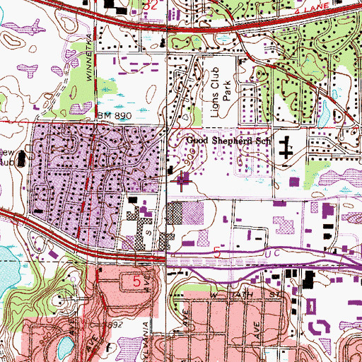 Topographic Map of Ridgedale Alternative School, MN
