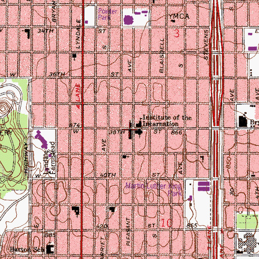 Topographic Map of Risen Christ School, MN