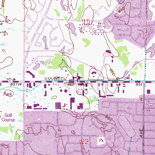 Topographic Map of Sage Academy Charter School, MN
