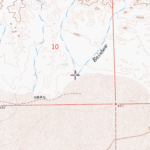 Topographic Map of Rainbow Wash, CA