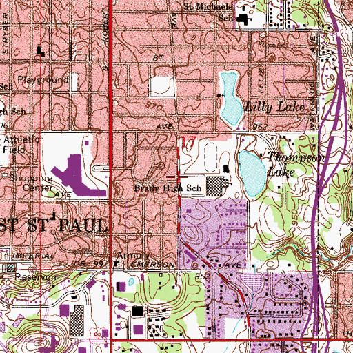 Topographic Map of Saint Croix Lutheran School, MN