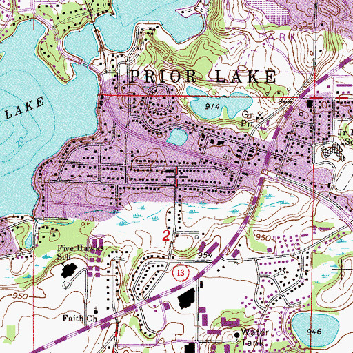 Topographic Map of Saint Michaels Catholic School, MN