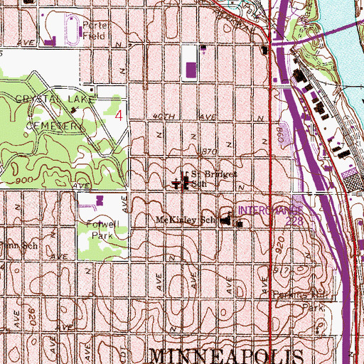 Topographic Map of Sojourner Truth Academy, MN
