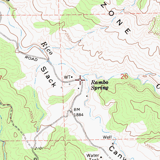 Topographic Map of Rambo Spring, CA