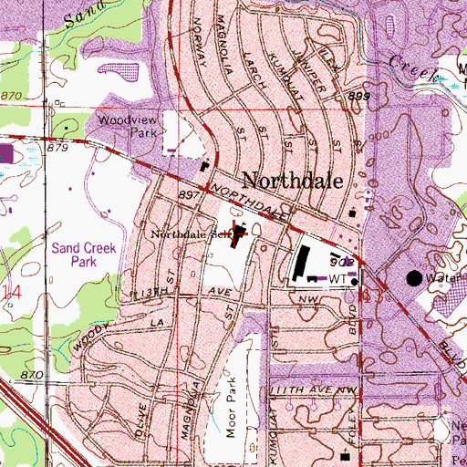 Topographic Map of Sorteberg Elementary School, MN