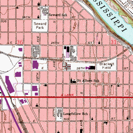 Topographic Map of Sullivan Elementary School, MN
