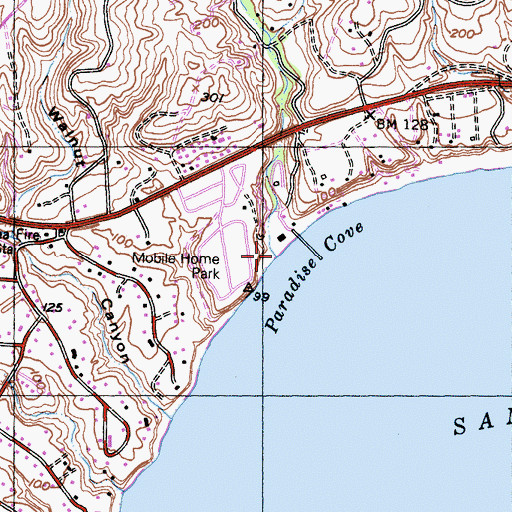 Topographic Map of Ramirez Canyon, CA