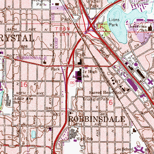 Topographic Map of Technology and Learning Campus, MN