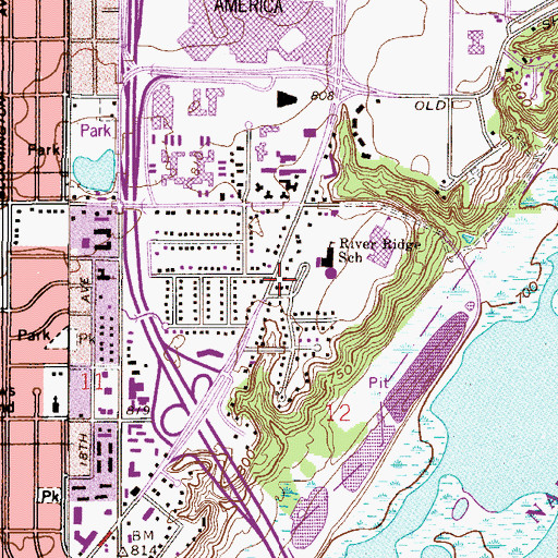 Topographic Map of Trinity School, MN