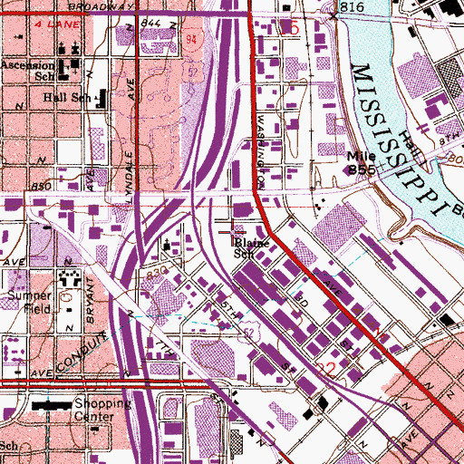 Topographic Map of Ubah Medical Academy Charter School, MN