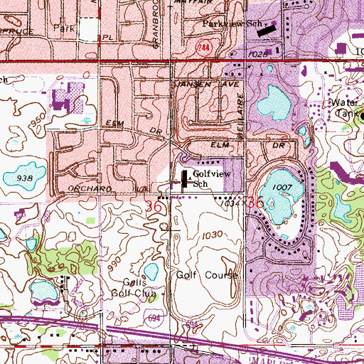 Topographic Map of White Bear Alternative Learning Center, MN
