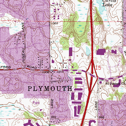 Topographic Map of Plymouth Collection Shopping Center, MN