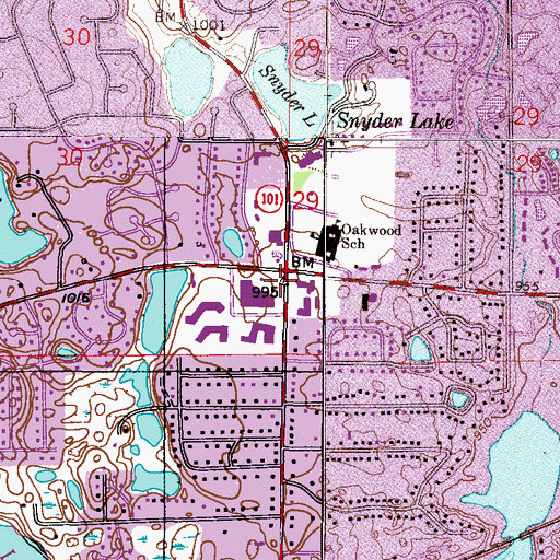 Topographic Map of Plymouth Plaza Shopping Center, MN