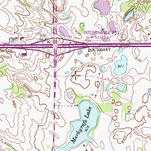Topographic Map of Prime Outlet Center Shopping Center, MN