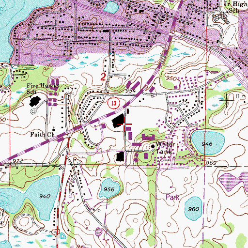 Topographic Map of Priordale Mall Shopping Center, MN