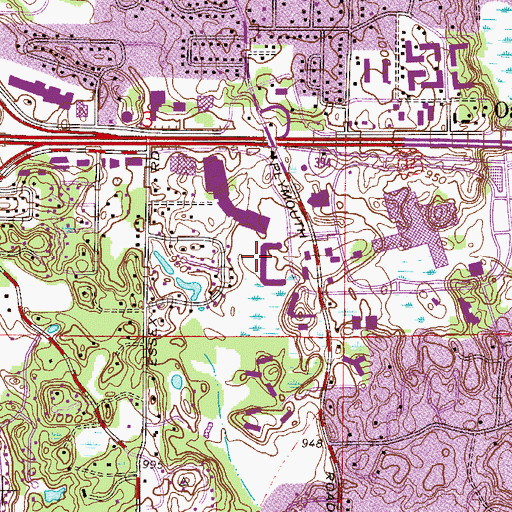 Topographic Map of Ridge Square North Shopping Center, MN