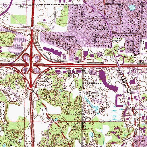 Topographic Map of Ridgewood Shopping Center, MN