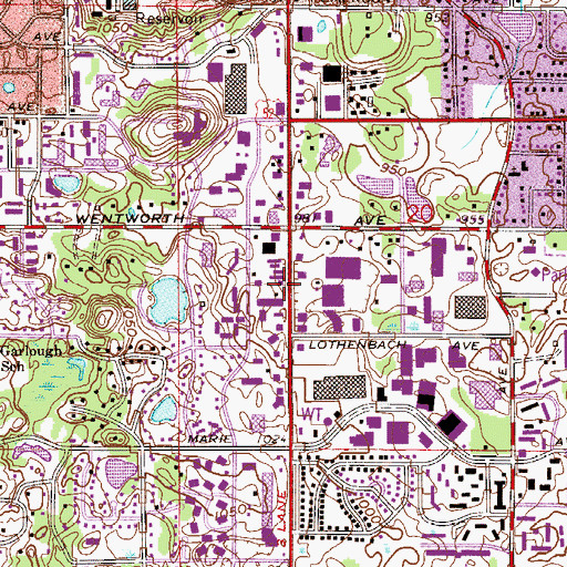 Topographic Map of Robert Square Shopping Center, MN