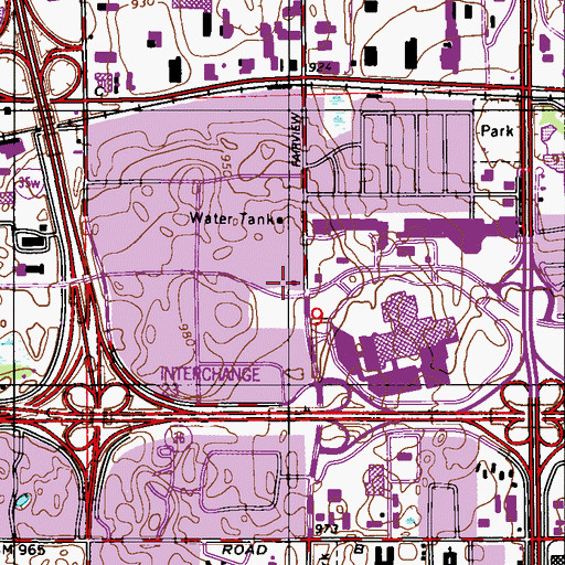 Topographic Map of Rosedale Marketplace Shopping Center, MN