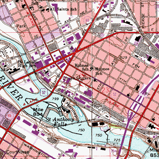 Topographic Map of Saint Anthony Main 4 Shopping Center, MN