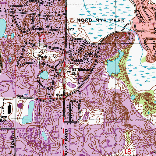 Topographic Map of Sam H Hobbs Water Treatment Plant, MN