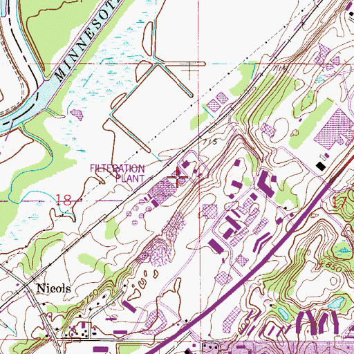 Topographic Map of Seneca Water Treatment Facility, MN