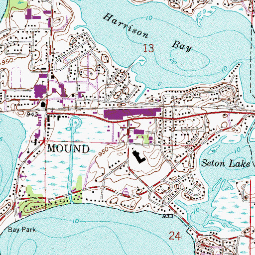 Topographic Map of Shoreline Plaza Shopping Center, MN