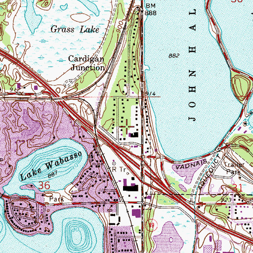 Topographic Map of Shoreview Center Shopping Center, MN