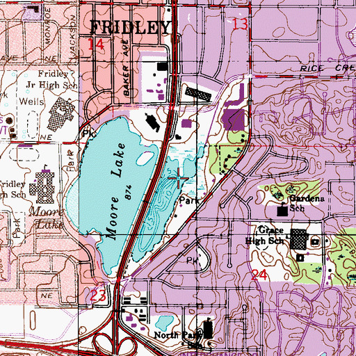 Topographic Map of Shorewood Plaza Shopping Center, MN