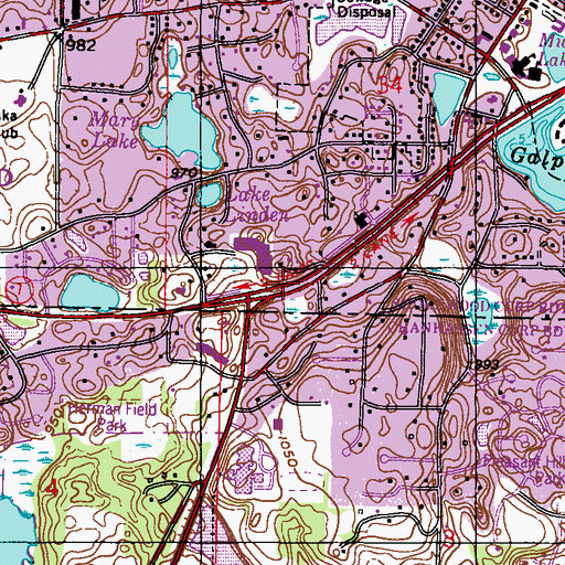 Topographic Map of Shorewood Village Shopping Center, MN