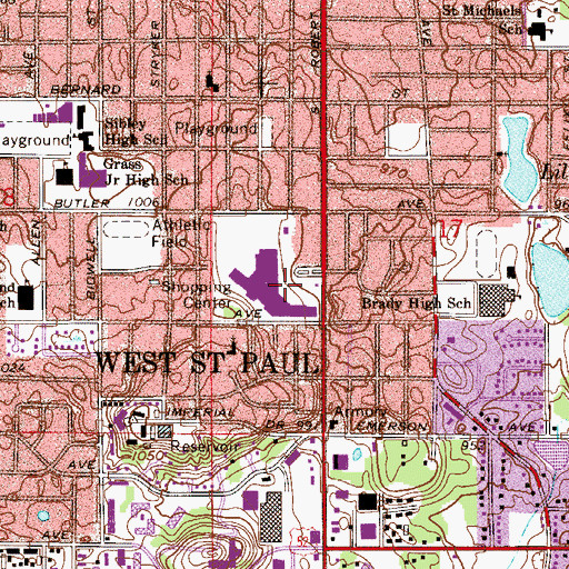 Topographic Map of Signal Hills Shopping Center, MN