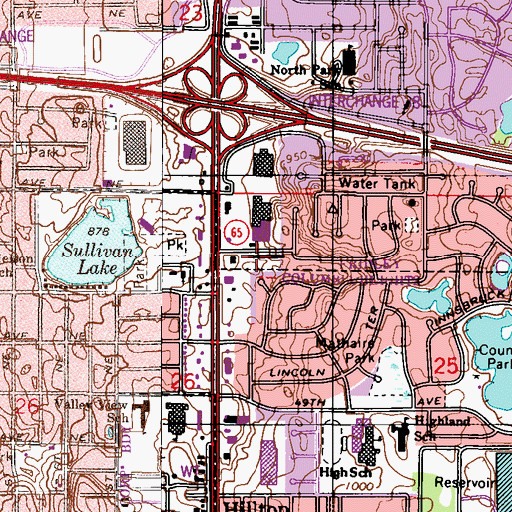 Topographic Map of Skywood Mall Shopping Center, MN
