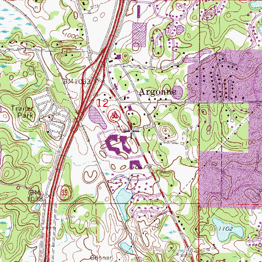 Topographic Map of Southfork Shopping Center, MN