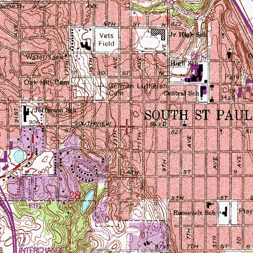 Topographic Map of Southview Shopping Center, MN