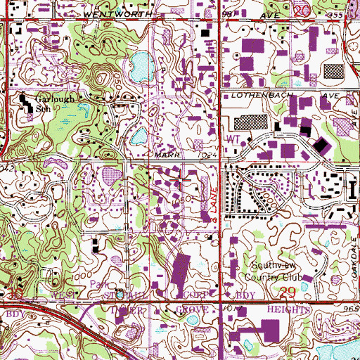 Topographic Map of Southview Square Shopping Center, MN