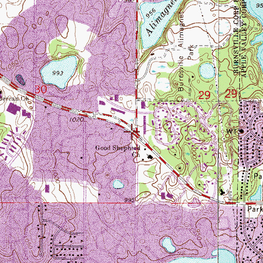 Topographic Map of Summit Oaks Square Shopping Center, MN