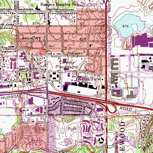 Topographic Map of Sun Ray Shopping Center, MN