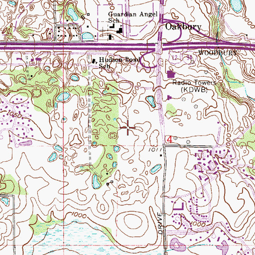 Topographic Map of Tamarack Village Shopping Center, MN