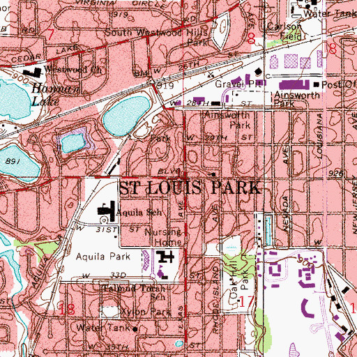Topographic Map of Texa-Tonka Shopping Center, MN